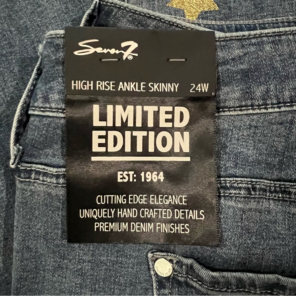 Seven7 High Rise Skinny Ankle Limited Edition Jeans Size 24W NWT - Picture 4 of 15